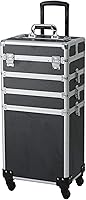 Karl home 4-in-1 Makeup Train Case Rolling Cosmetic Trolley, Black — image 1