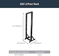 StarTech 2-Post 42U Mobile Open Frame Server Rack — image 2