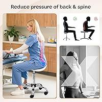 OmySalon Saddle Stool Rolling Chair, White — image 7