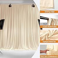 Gallety Ivory Backdrop Curtain 10FT x 10FT — image 3