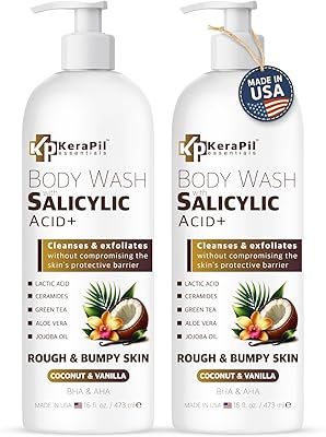 Kerapil Exfoliating Body Wash with Salicylic Acid (16 fl oz x 2)
