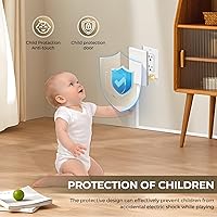 SakerPlus Outlet Concealer Power Strip 3-Outlet 8ft Extension Cord — image 6