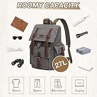Kattee Men’s Leather Canvas Backpack — image 4
