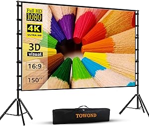 TOWOND 150-inch Projector Screen with Stand Review