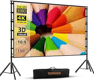 TOWOND 150-inch Projector Screen with Stand