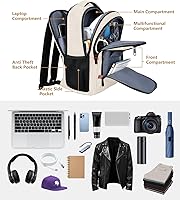A5-Grey2-US Backpack for Men Women with USB Charging Port — image 3