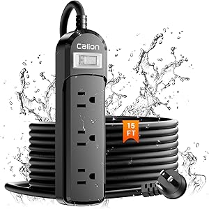 VNJ Outdoor Power Strip with 3 AC Outlets, IPX6 Waterproof, 15FT Extension Cord Review