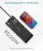 BESTEK 4000 Joules Surge Protector with USB and 8 Outlets — image 2