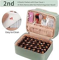 Nail Polish Organizer Case - Green Rhombus, 45 Bottle Capacity — image 3