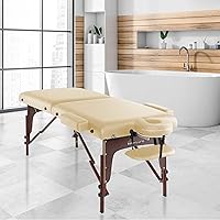 Saloniture Professional Portable Bi-Fold Memory Foam Massage Table - Cream — image 7