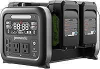 Greenworks 500W 24V Portable Power Inverter with 4 Batteries — image 1