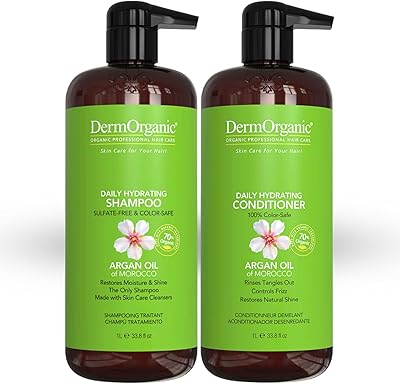 DermOrganic Argan Oil Daily Hydrating Shampoo plus Conditioner, 33.8oz