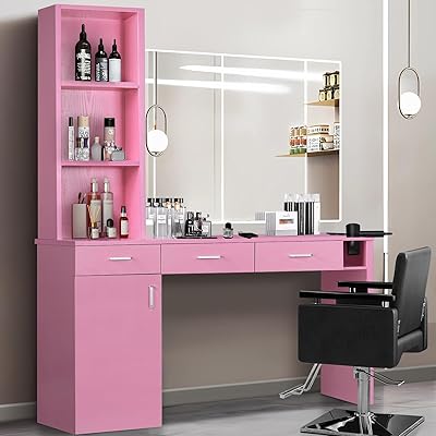 4ever2buy Barber Station for Hair Stylist - Pink