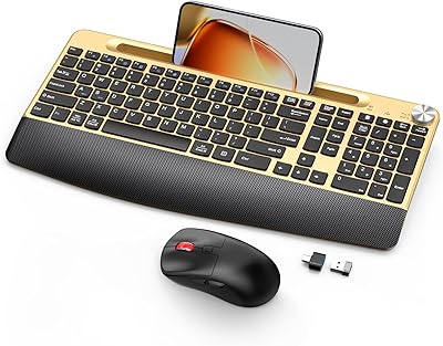 GAMCATZ Ergonomic Wireless Keyboard and Mouse Combo