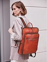 CLUCI Leather Backpack for Women 15.6 Inch Laptop Backpack — image 2