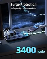 DEPOW 15Ft Power Strip Surge Protector with 24 Outlets and 6 USB Ports — image 6