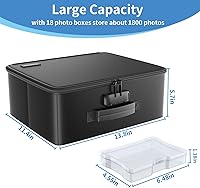 Tamfile Fireproof Photo Storage Box with 18 Clear Photo Cases — image 3