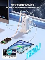 Thoolor Surge Protector Power Strip 6FT with 12 Outlets & 4 USB Ports — image 4