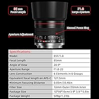 Lightdow 85mm f1.8 Portrait Lens for Nikon F-Mount Cameras — image 2