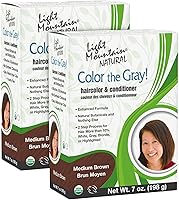 Light Mountain Henna Hair Color & Conditioner, Medium Brown, 7oz (Pack of 2) — image 1