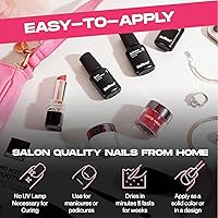 Nailboo Dip Powder Nail Kit Bundle – Base Coat, Activator, Top Coat & Build Powder, Clear 1oz 4 Piece Set — image 3