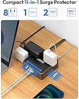 NTONPOWER Black Power Strip 15FT with 8 Outlets & 3 USB Ports — image 3