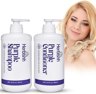 Herbishh Sulfate Free Purple Shampoo and Conditioner Set 16.9 Fl. Oz Each