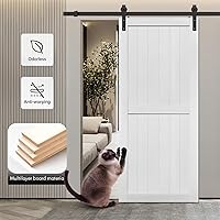 S&Z TOPHAND 48in x 80in MDF Barn Door with 8FT Sliding Door Hardware Kit — image 5