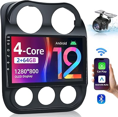 Jufodrca 4Core+64GB Car Radio Stereo for Jeep Patriot/Compass (2010–2016)