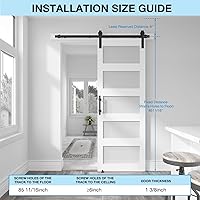 COSHOMER 30in x 84in 5-Panel Sliding Glass Barn Door — image 4
