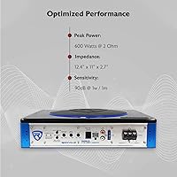 Rockville RW8CA 600W Low Profile Under-Seat Active Car Subwoofer — image 6