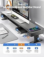 Meatanty Dual Monitor Stand with Adjustable Heights and USB Hub — image 2