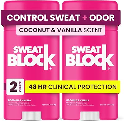 SweatBlock Clinical Strength Deodorant Coconut & Vanilla 2 Pack