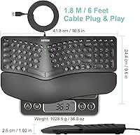 Arteck Ergonomic USB Wired Keyboard with Wrist Rest — image 5