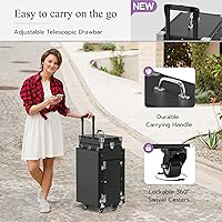 Icoget Portable Nail Table Desk with Rolling Wheels and Makeup Train Case — image 7