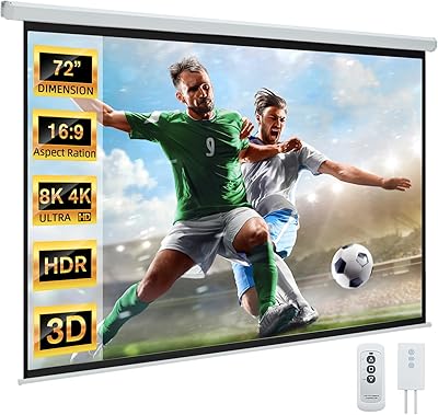 YODOLLA 72″ Motorized Projector Screen 16:9