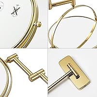 Nicesail Wall Mounted Makeup Mirror, 7X Magnification, Gold Finish — image 9