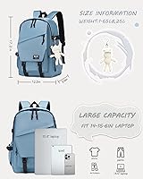 Caoroky Laptop Backpack 15.6 Inch Grey — image 6