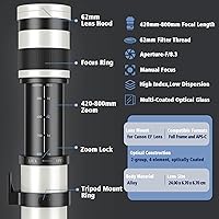 Lightdow 420-800mm F8.3 Telephoto Zoom Lens for Canon EF/EF-S Mount — image 5