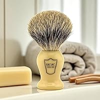 Parker 3-Band Pure Badger Bristle Shaving Brush – Faux Ivory Handle — image 3