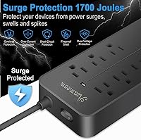 Asamoom 15FT Surge Protector Power Strip with USB-C — image 5