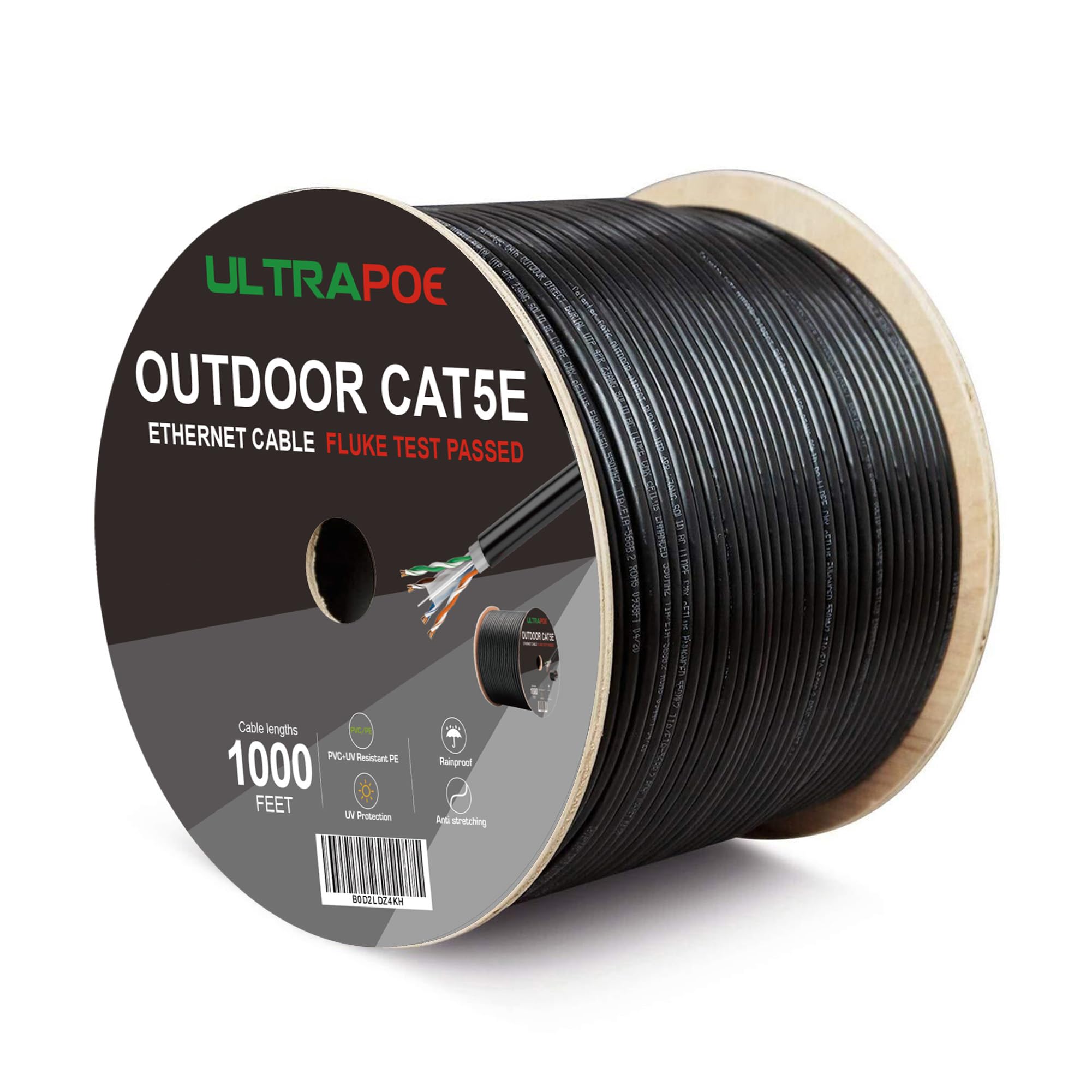 100ft Cat5e Outdoor Waterproof Ethernet Cable Direct Burial (30M