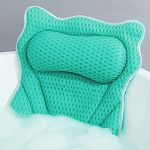 MTDLYICE Bath Pillow, Lake Blue, 16.5 x 17.3 INCH