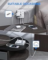 HUNIAN Power Strip with USB Ports, 12 Outlets, 6 USB Chargers, 5Ft Extension Cord — image 5