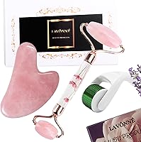 LAVÔNNÉ Rose Quartz Jade Roller and Gua Sha Set (4 PCS) — image 1