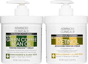 Advanced Clinicals Retinol Body Cream + Green Coffee Bean Oil Thermo - Firming Body Lotion 2pc Set Review