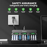 POWXS Rechargeable AA AAA 9V Battery Charger — image 6