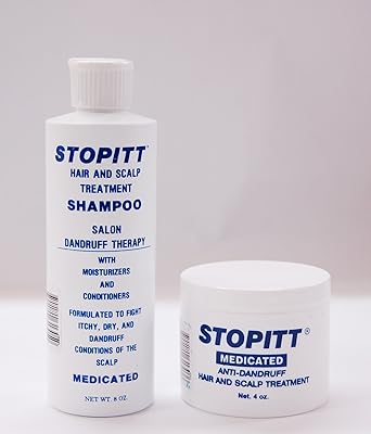 Stopitt Medicated Shampoo 8oz + Anti-dandruff Hair and Scalp Treatment 4oz