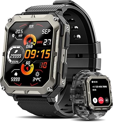 Rgthuhu Military Smart Watch for Men
