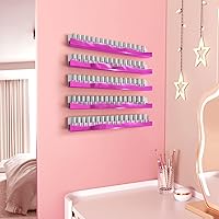 YMVV Wall-Mounted Nail Polish Organizer Rack - Mirror Pink — image 2